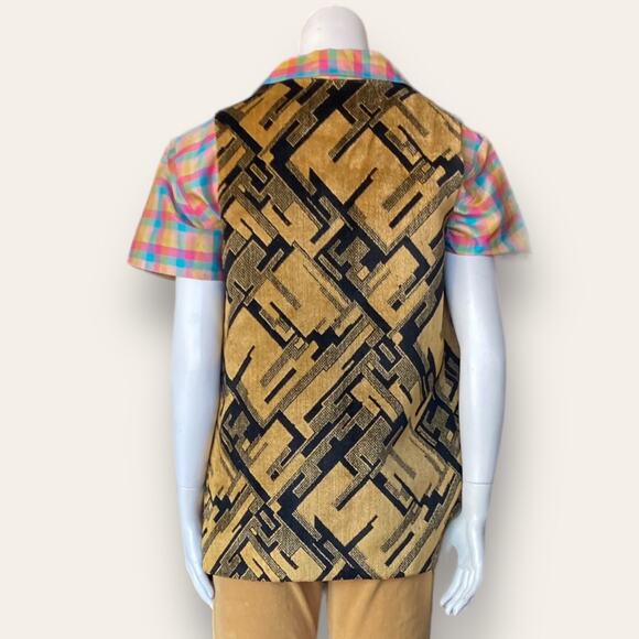 Vtg 70s Fench Terry Unisex Vest Large - Picture 4 of 6